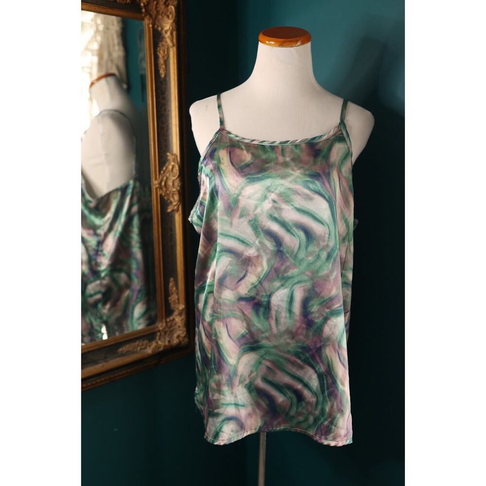 Love to Sleep Cami Tank Top Satin Swirl Pastel Colorful Mermaid Fairy Plus 2X